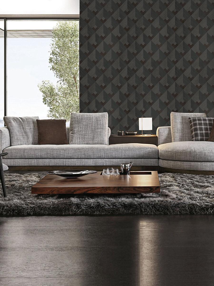 Scalamandre Stanza Charcoal Wallpaper