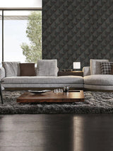 Scalamandre Stanza Charcoal Wallpaper