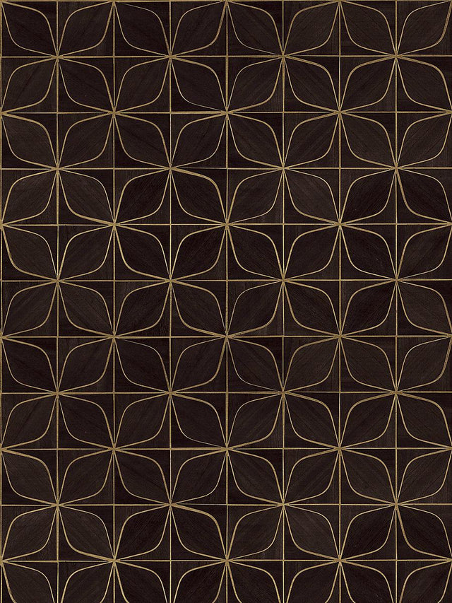 Scalamandre Melody Dark Walnut Wallpaper