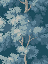 Scalamandre Raphael Forest | Mural Midnight Blue Wallpaper