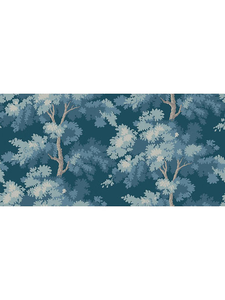 Scalamandre Raphael Forest | Mural Midnight Blue Wallpaper