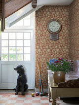 Scalamandre Valentin Ruby Red Wallpaper