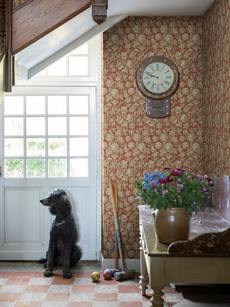 Scalamandre Valentin Ruby Red Wallpaper