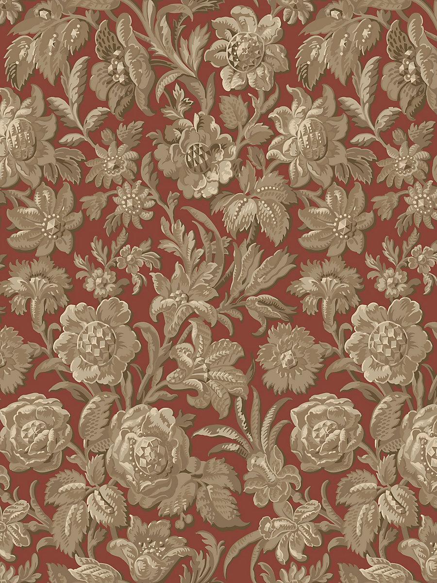 Scalamandre Valentin Ruby Red Wallpaper