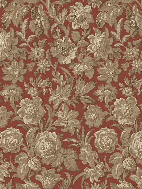 Scalamandre Valentin Ruby Red Wallpaper