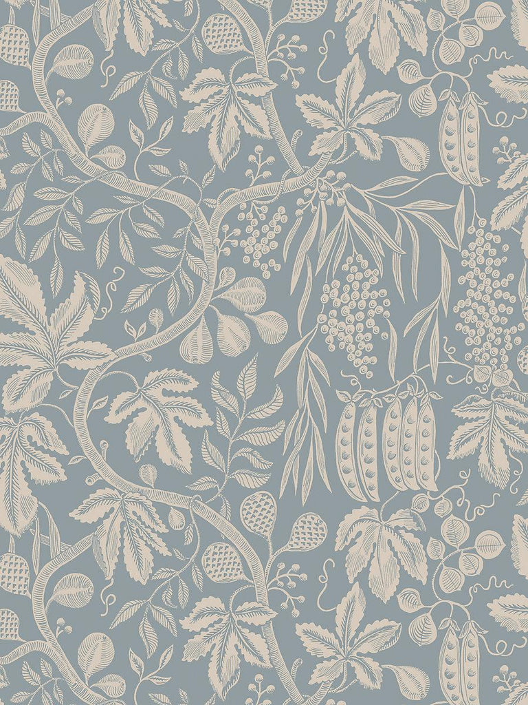 Sandberg Fig Garden Misty Blue Wallpaper