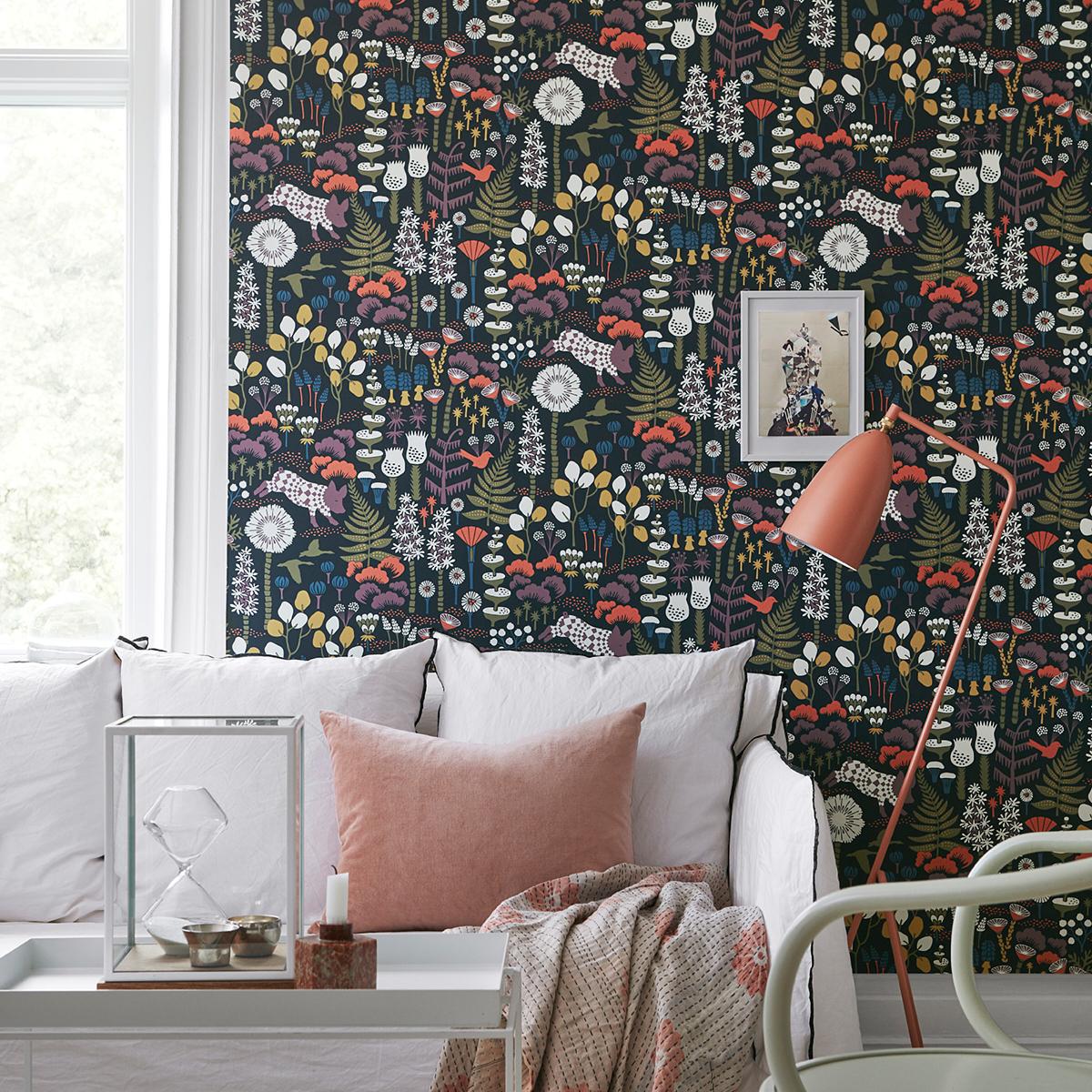 Borastapeter Hoppmosse Midnight Wallpaper