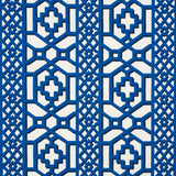 Schumacher Zanzibar Trellis Navy Fabric