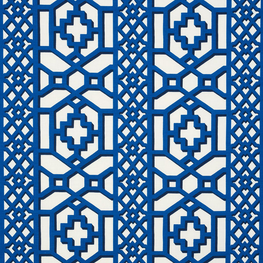 Schumacher Zanzibar Trellis Navy Fabric
