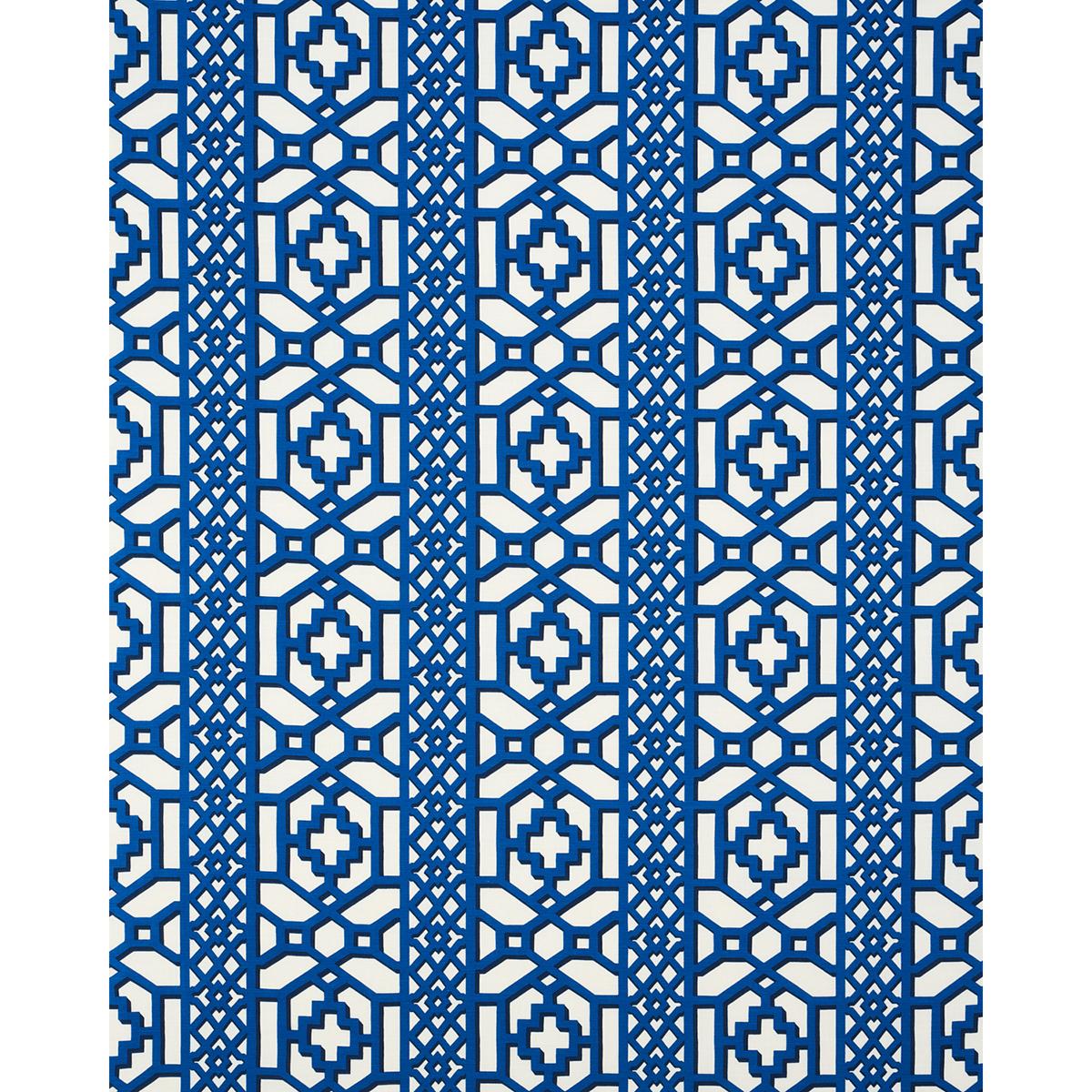 Schumacher Zanzibar Trellis Navy Fabric