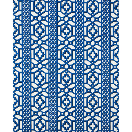 Schumacher Zanzibar Trellis Navy Fabric