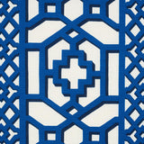 Schumacher Zanzibar Trellis Navy Fabric