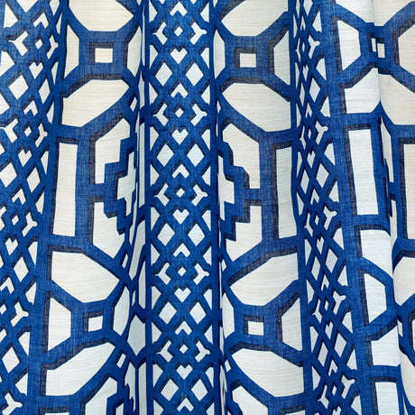 Schumacher Zanzibar Trellis Navy Fabric