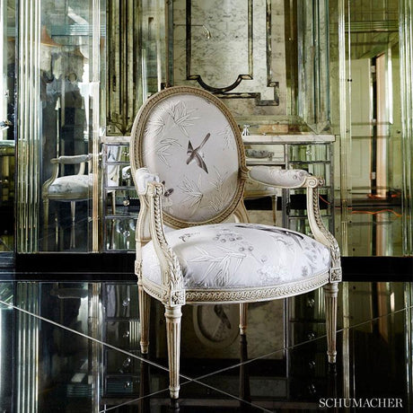 Schumacher Brighton Pavilion Panel Black & White Fabric