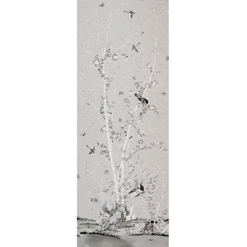 Schumacher Brighton Pavilion Panel Black & White Fabric