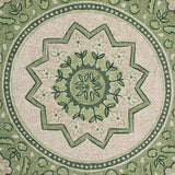 Schumacher Montecito Medallion Leaf Green Fabric