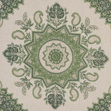 Schumacher Montecito Medallion Leaf Green Fabric