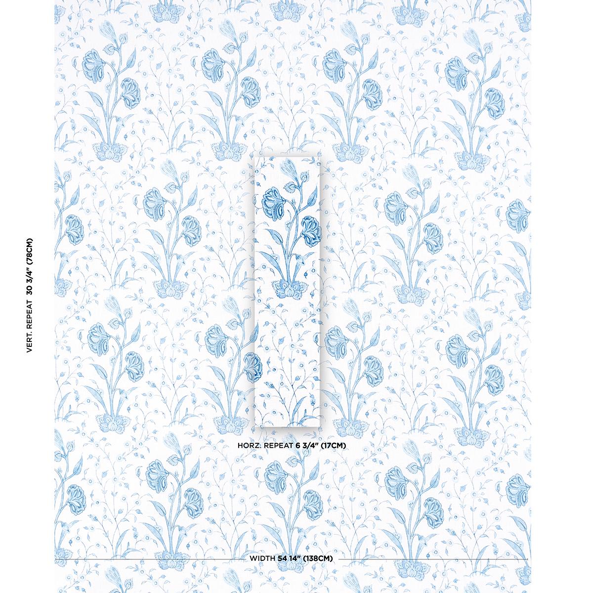 Schumacher Khilana Floral Porcelain Fabric