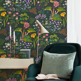 Borastapeter Rabarber Charcoal Multi Wallpaper