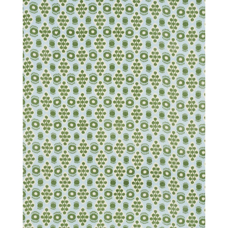 Schumacher Hamilton Ikat Blue And Leaf Fabric