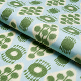 Schumacher Hamilton Ikat Blue And Leaf Fabric