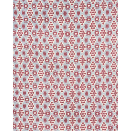 Schumacher Hamilton Ikat Sky And Cherry Fabric
