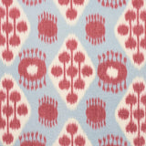 Schumacher Hamilton Ikat Sky And Cherry Fabric