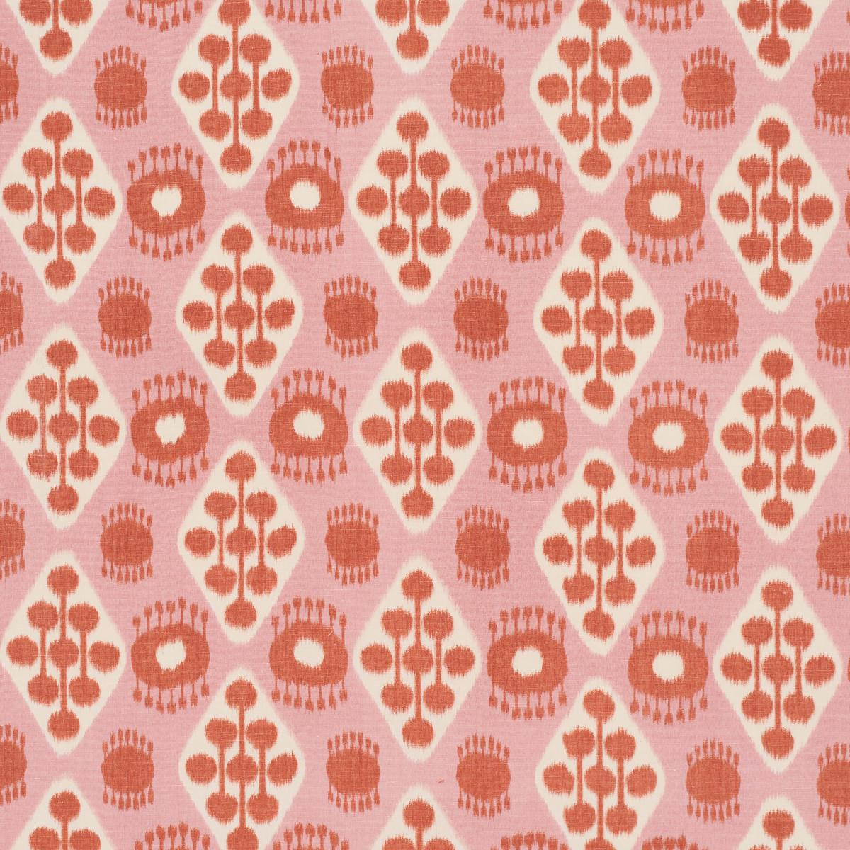 Schumacher Hamilton Ikat Pink And Tangerine Fabric
