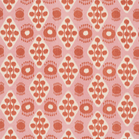 Schumacher Hamilton Ikat Pink And Tangerine Fabric