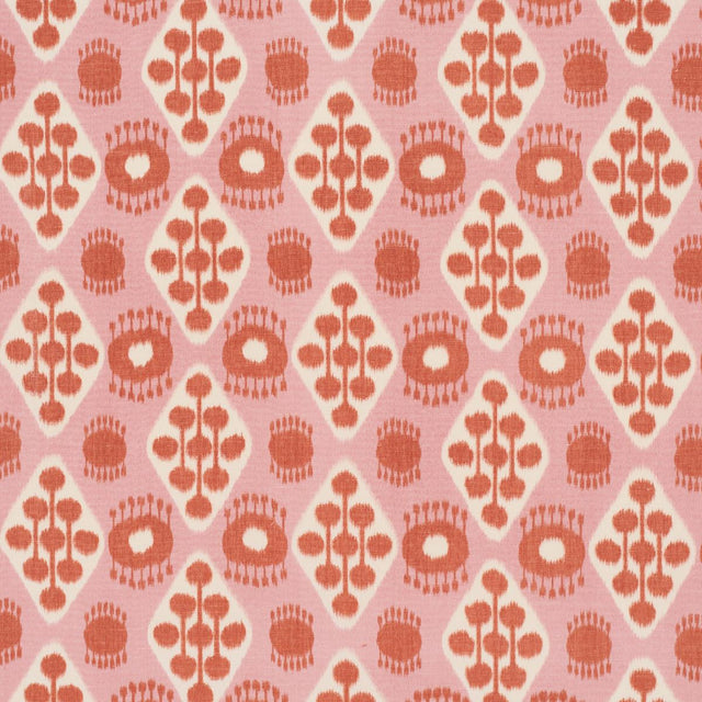Schumacher Hamilton Ikat Pink And Tangerine Fabric
