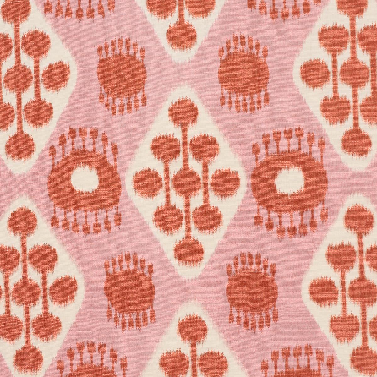 Schumacher Hamilton Ikat Pink And Tangerine Fabric
