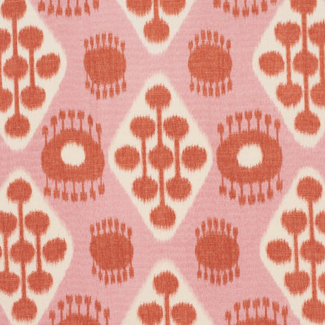 Schumacher Hamilton Ikat Pink And Tangerine Fabric