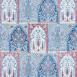 Schumacher Barra Palace Indigo & Crimson Fabric