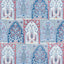 Schumacher Barra Palace Indigo & Crimson Fabric