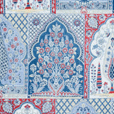 Schumacher Barra Palace Indigo & Crimson Fabric
