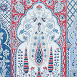 Schumacher Barra Palace Indigo & Crimson Fabric