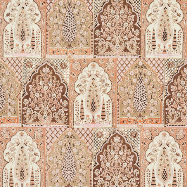 Schumacher Barra Palace Brown & Spice Fabric