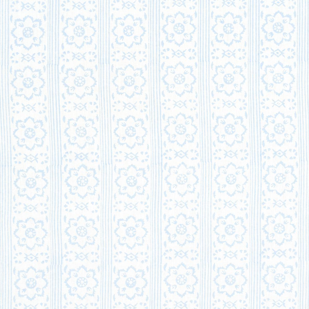 Schumacher Sunda Hand Blocked Print Sky Fabric
