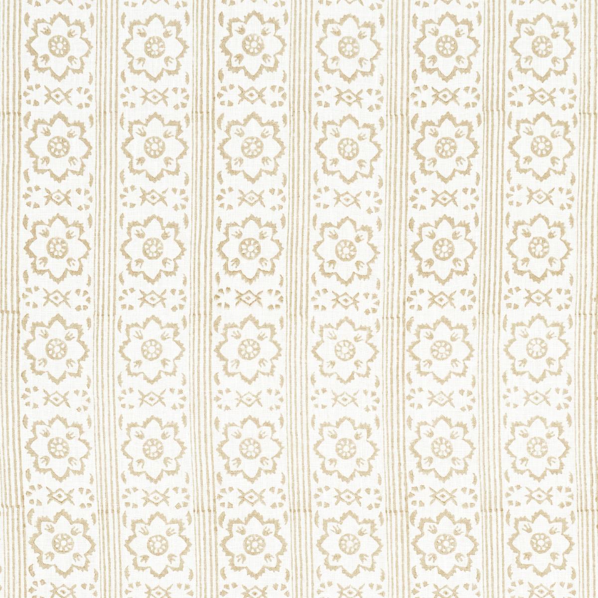 Schumacher Sunda Hand Blocked Print Neutral Fabric