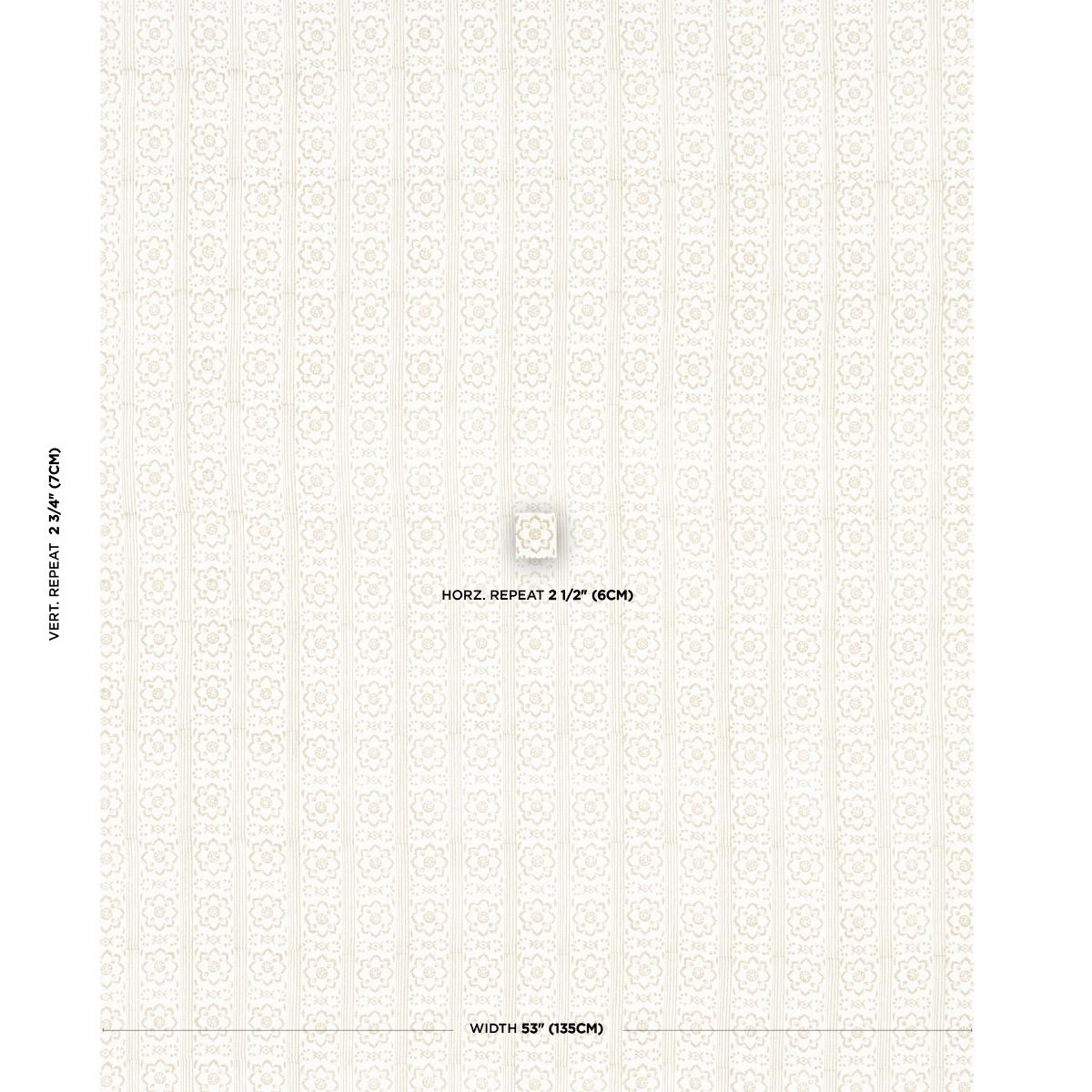 Schumacher Sunda Hand Blocked Print Neutral Fabric