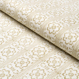 Schumacher Sunda Hand Blocked Print Neutral Fabric