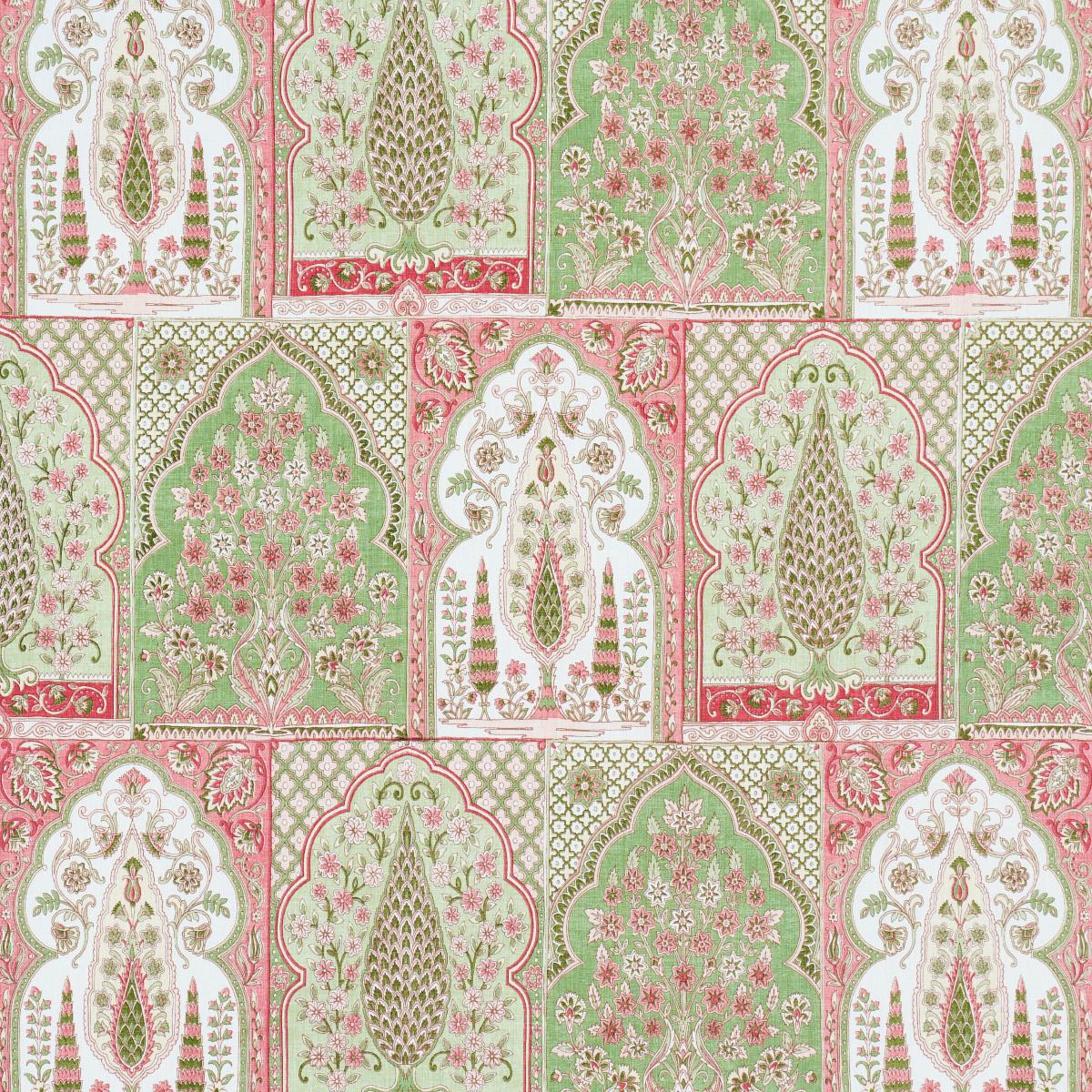 Schumacher Barra Palace Pink & Green Fabric