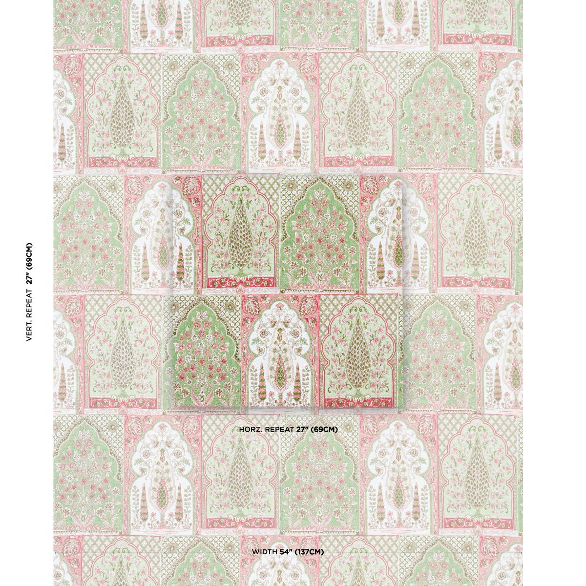 Schumacher Barra Palace Pink & Green Fabric