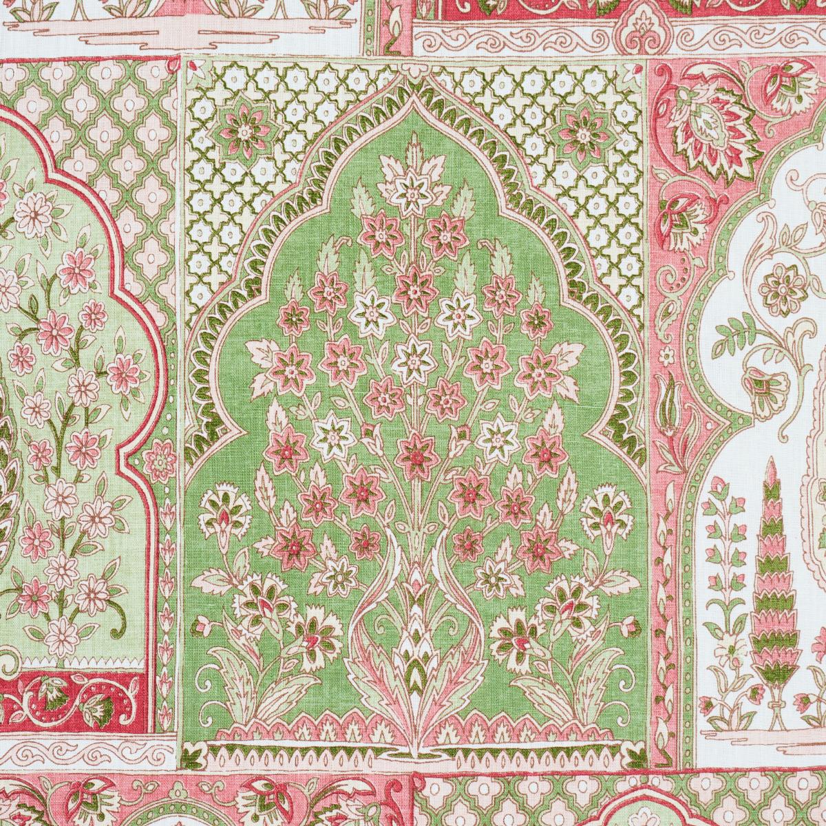 Schumacher Barra Palace Pink & Green Fabric