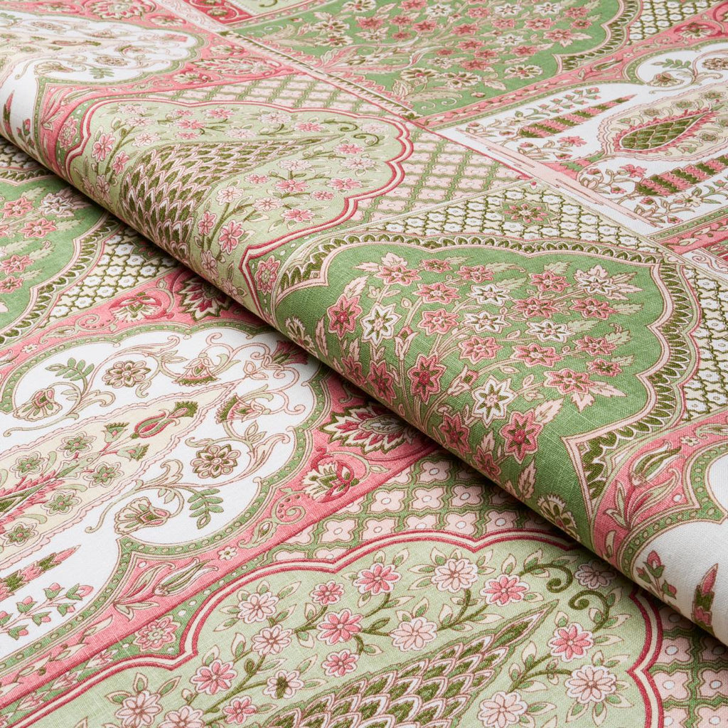 Schumacher Barra Palace Pink & Green Fabric