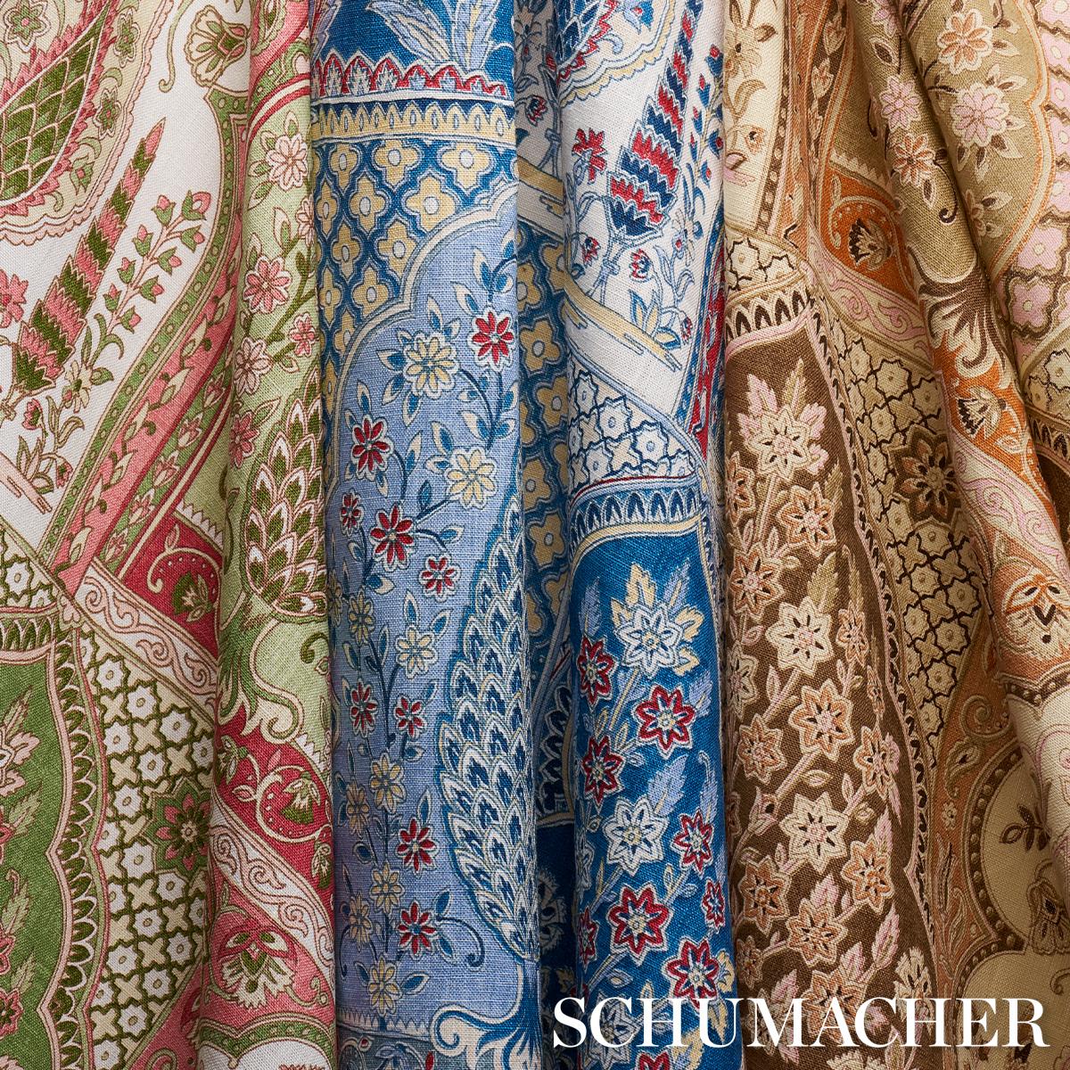 Schumacher Barra Palace Pink & Green Fabric