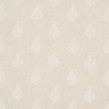 Schumacher Kerala Paisley White On Neutral Fabric