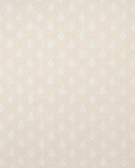 Schumacher Kerala Paisley White On Neutral Fabric
