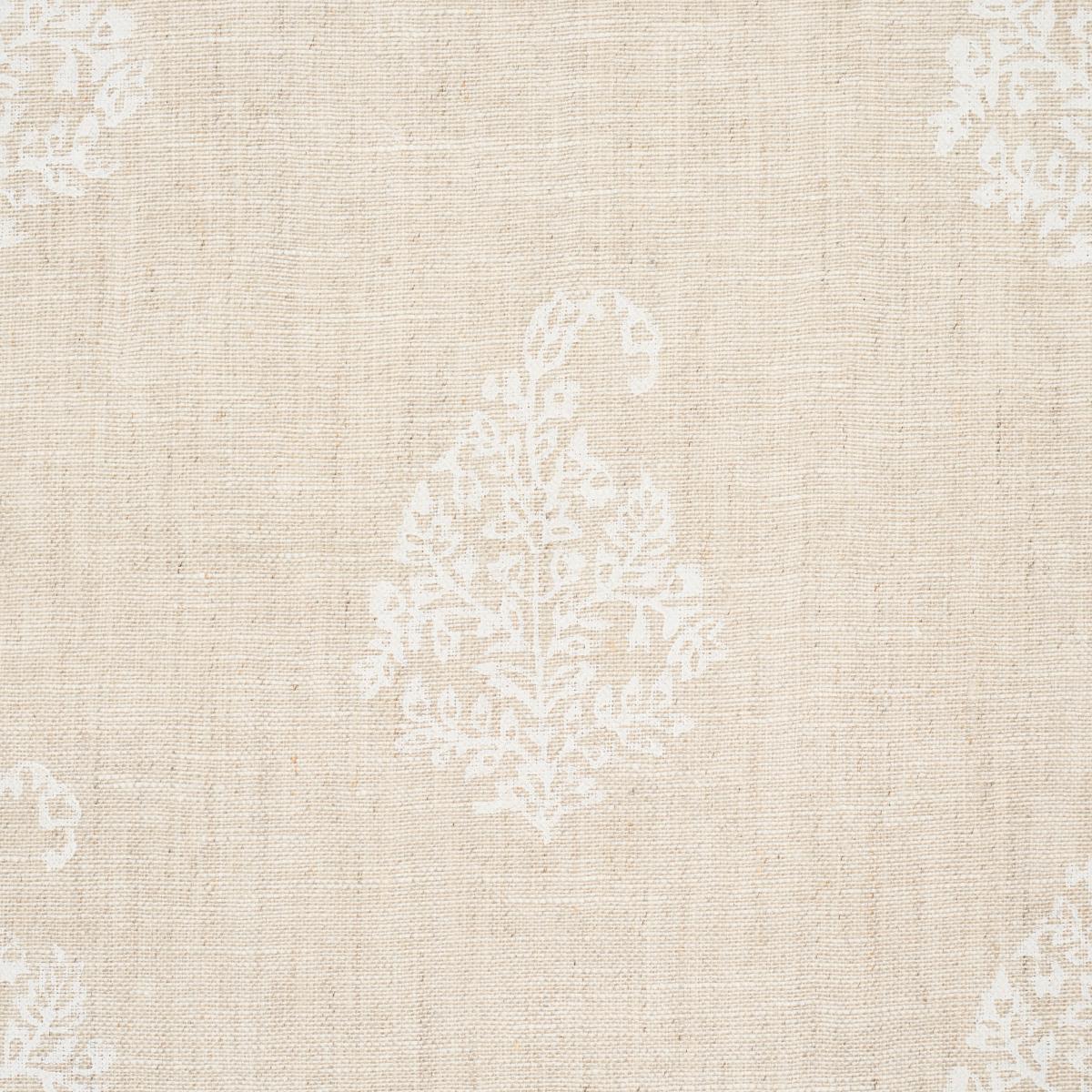 Schumacher Kerala Paisley White On Neutral Fabric