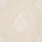 Schumacher Kerala Paisley White On Neutral Fabric